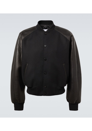 Givenchy Leather-trimmed wool bomber jacket