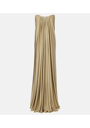 The New Arrivals Ilkyaz Ozel Olivienne pleated strapless gown