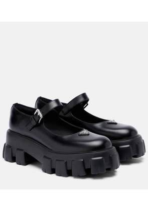 Prada Monolith leather Mary Jane flats
