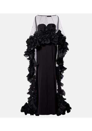 Jenny Packham Ruffled caped gown