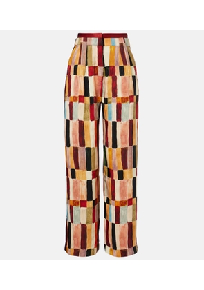 Alemais x LRNCE Marjorelle printed linen and silk palazzo pants
