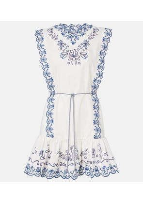 Alemais Leela embroidered cotton minidress