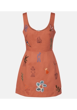 Alemais Dusty embroidered cotton minidress