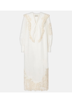 Alemais x LRNCE Rosemary embroidered linen midi dress
