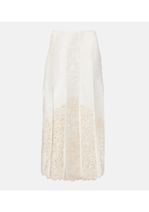 Alemais Rosemary linen-blend midi skirt