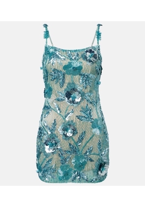 Rachel Gilbert Pierre beaded floral-applique minidress