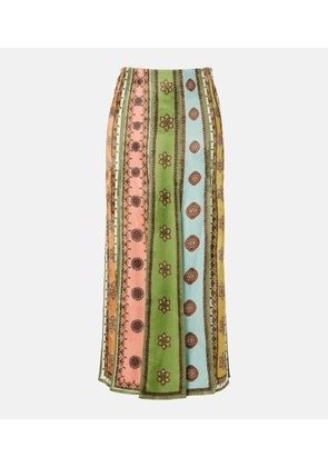 Alemais Contina printed jacquard maxi skirt