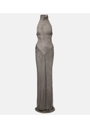The New Arrivals Ilkyaz Ozel Cass ruched semi-sheer maxi dress