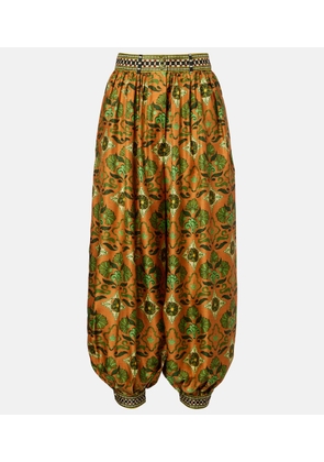 Alemais Cece floral silk tapered pants