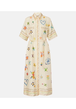 Alemais Sidi floral linen-blend shirt dress