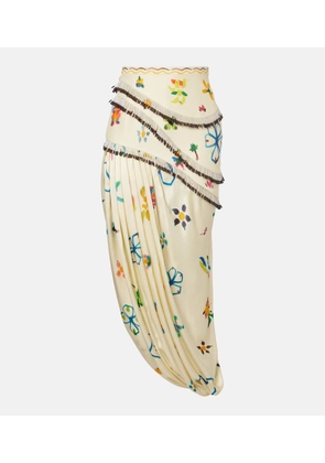 Alemais Sidi embellished linen-blend midi skirt