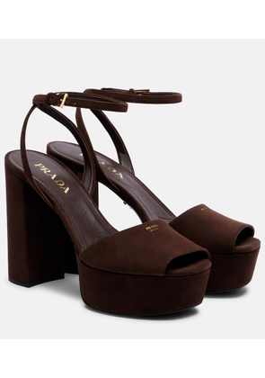 Prada 115 suede platform sandals