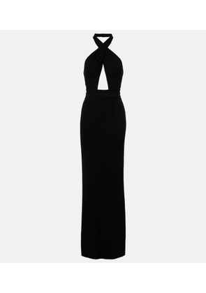 Nili Lotan Lita cutout halterneck jersey gown