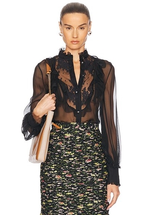 Valentino Sheer Blouse in Nero - Black. Size 38 (also in ).