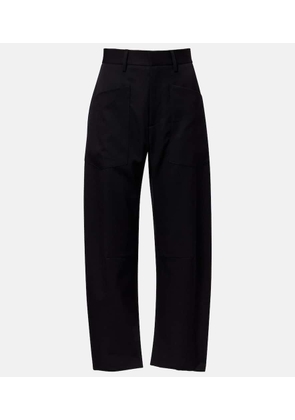 Nili Lotan Shon virgin wool barrel-leg pants