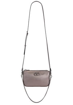 Valentino Garavani V Logo Signature Mini Bag in Anthracite - Grey. Size all.