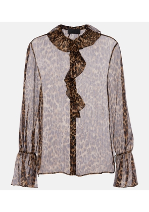 Nili Lotan Cecily leopard-print silk-blend blouse