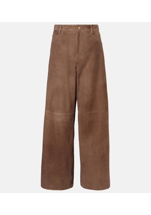 'S Max Mara Fulmine suede wide-leg pants