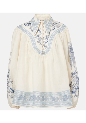 Alemais Villa Romantica printed ramie blouse