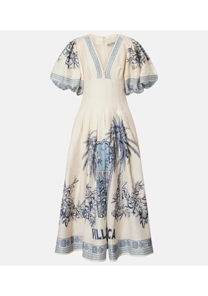Alemais Villa Romantica linen-blend midi dress