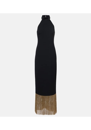 Taller Marmo Berlin fringed crepe cady maxi dress