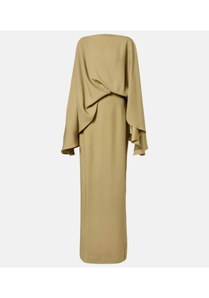 Taller Marmo Eolia draped crepe cady gown
