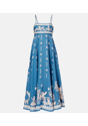Alemais Acacia printed linen maxi dress