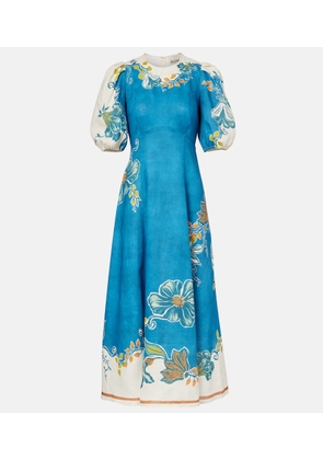 Alemais Luda floral linen midi dress