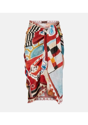 Alemais x LRNCE Michelle printed cotton beach cover-up