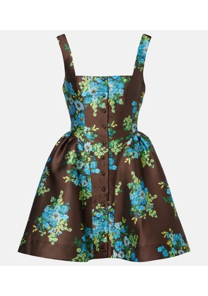 Alemais Floral peplum satin minidress