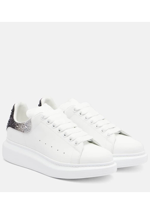McQueen Oversized embellished leather sneakers