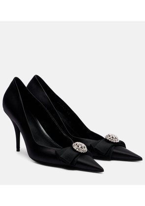 Balenciaga Avenue Palazzo 90 embellished satin pumps