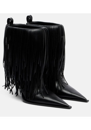 Balenciaga Avenue 90 leather fringe ankle boots