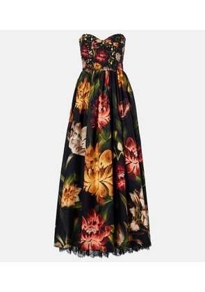 Agua by Agua Bendita Tonia floral lace-trimmed cotton maxi dress