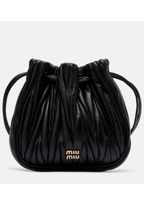 Miu Miu Matelasse leather bucket bag