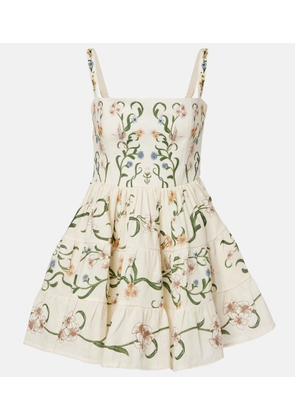Agua by Agua Bendita Lima Laguna floral linen minidress