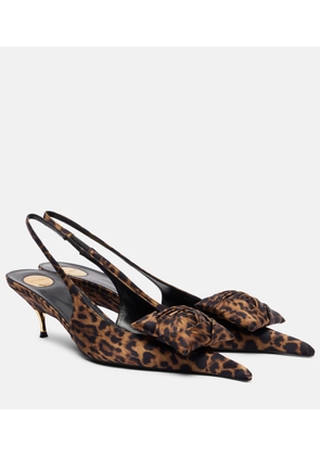 Saint Laurent Dakota 50 leopard-print slingback pumps