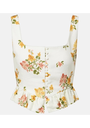 Agua by Agua Bendita Eslabon Cordillera floral linen top