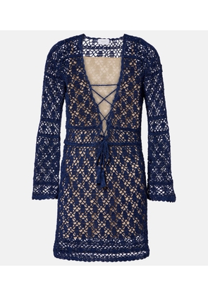 Anna Kosturova Bianca crochet cotton minidress