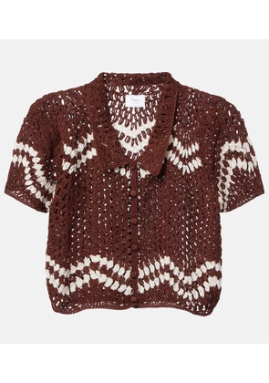 Anna Kosturova Crochet cropped cotton top