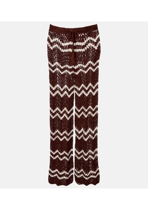 Anna Kosturova Crochet cotton straight pants