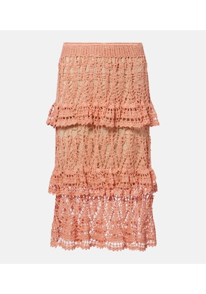 Anna Kosturova Elsie crochet cotton midi skirt