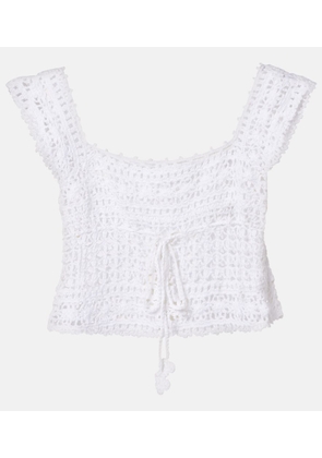 Anna Kosturova Deauville crochet cotton crop top
