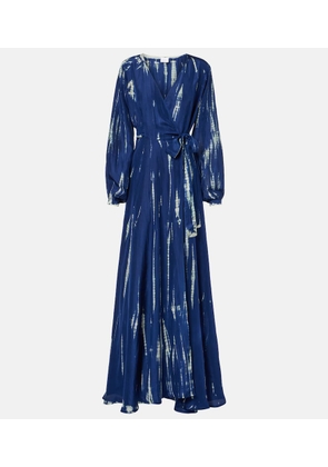 Anna Kosturova Tie-dye silk wrap maxi dress