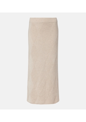 Max Mara Salubre argyle cashmere midi skirt