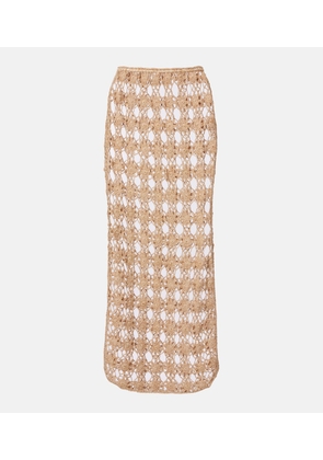 Anna Kosturova Bella Rosette crochet cotton midi skirt