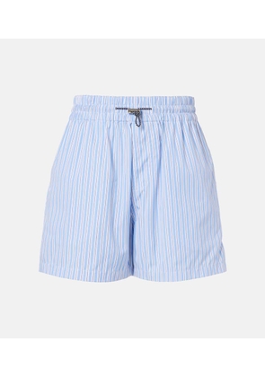 Plan C Striped cotton shorts