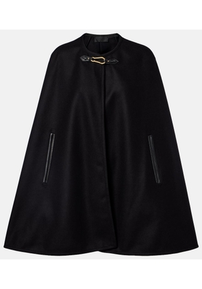 Nili Lotan Arianna leather-trimmed wool-blend cape