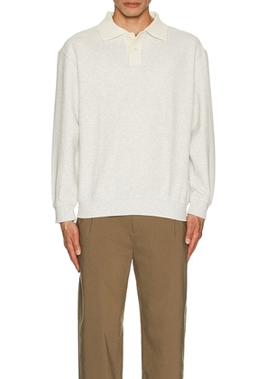 WAO Knit Polo Sweatshirt in Oatmeal - Cream. Size S (also in ).