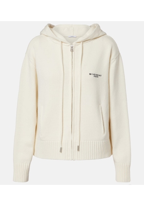 Givenchy Logo hooded wool and cashmere zip-up cardigan